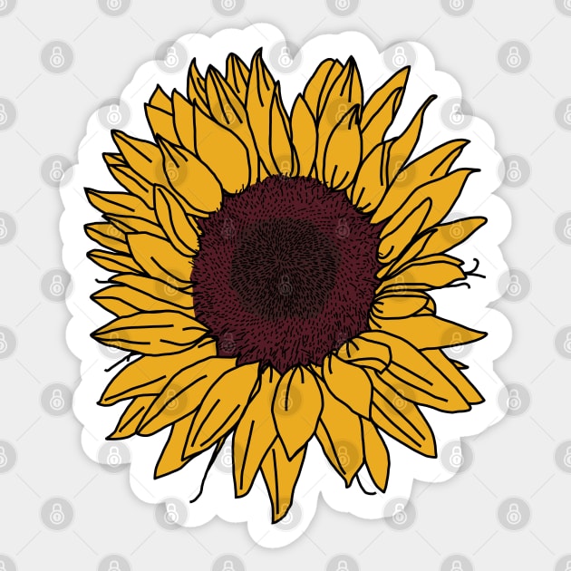 Sun Flower Line Drawing Sticker by ellenhenryart